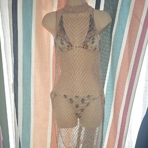 Sheer Metallic Net Cover-Up